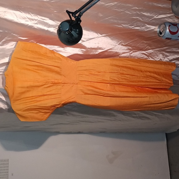Vintage 50's peachy orange Franklin Chicago dress S/M - Picture 6 of 9